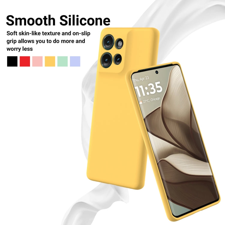 For Motorola Edge 50 Solid Color Liquid Silicone Dropproof Full Coverage Phone Case(Yellow)