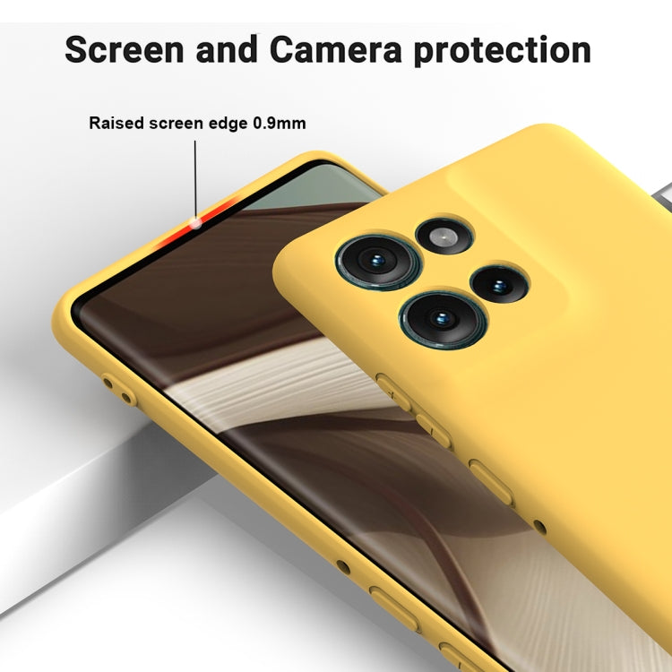 For Motorola Edge 50 Solid Color Liquid Silicone Dropproof Full Coverage Phone Case(Yellow)