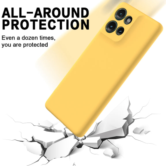 For Motorola Edge 50 Solid Color Liquid Silicone Dropproof Full Coverage Phone Case(Yellow)
