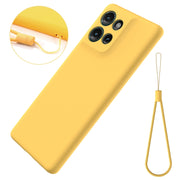For Motorola Edge 50 Solid Color Liquid Silicone Dropproof Full Coverage Phone Case(Yellow)
