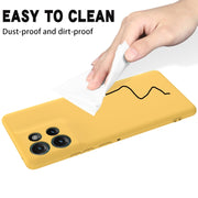 For Motorola Edge 50 Solid Color Liquid Silicone Dropproof Full Coverage Phone Case(Yellow)