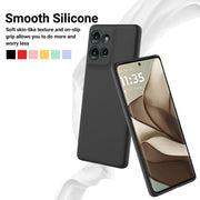 For Motorola Edge 50 Solid Color Liquid Silicone Dropproof Full Coverage Phone Case(Black)