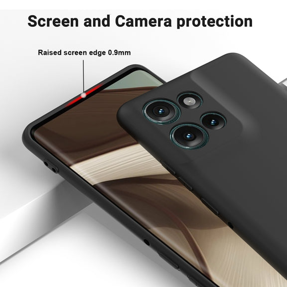 For Motorola Edge 50 Solid Color Liquid Silicone Dropproof Full Coverage Phone Case(Black)