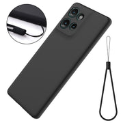 For Motorola Edge 50 Solid Color Liquid Silicone Dropproof Full Coverage Phone Case(Black)