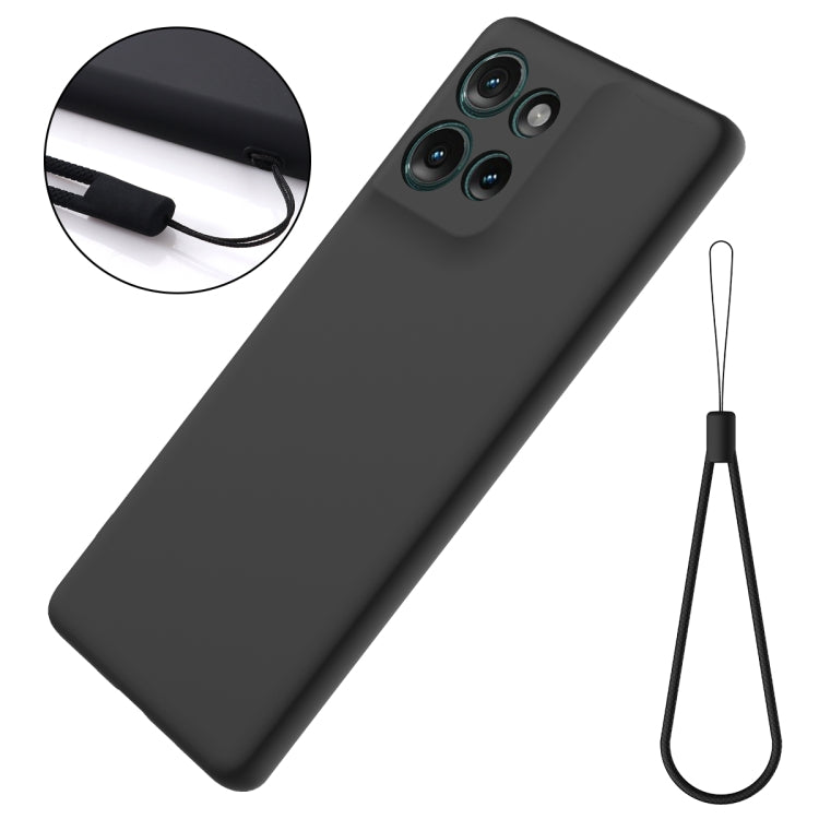 For Motorola Edge 50 Solid Color Liquid Silicone Dropproof Full Coverage Phone Case(Black)