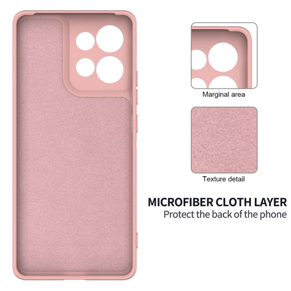 For Motorola Edge 50 Solid Color Liquid Silicone Dropproof Full Coverage Phone Case(Pink)