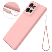 For Motorola Edge 50 Solid Color Liquid Silicone Dropproof Full Coverage Phone Case(Pink)
