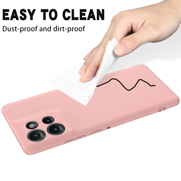For Motorola Edge 50 Solid Color Liquid Silicone Dropproof Full Coverage Phone Case(Pink)