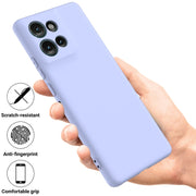 For Motorola Edge 50 Solid Color Liquid Silicone Dropproof Full Coverage Phone Case(Purple)