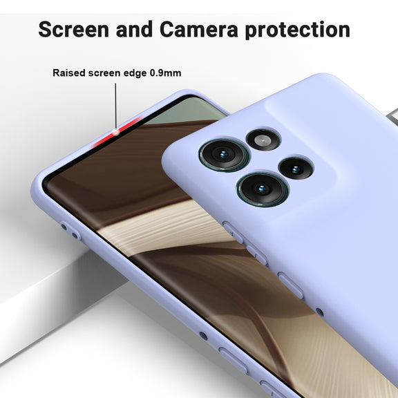 For Motorola Edge 50 Solid Color Liquid Silicone Dropproof Full Coverage Phone Case(Purple)