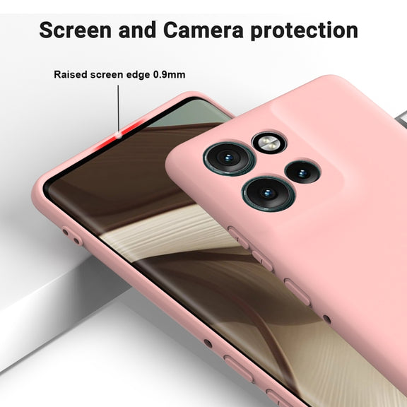 For Motorola Edge 50 Neo / Moto S50 Solid Color Liquid Silicone Dropproof Full Coverage Phone Case(Pink)