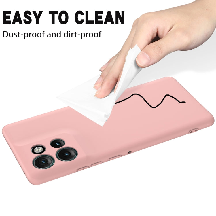 For Motorola Edge 50 Neo / Moto S50 Solid Color Liquid Silicone Dropproof Full Coverage Phone Case(Pink)