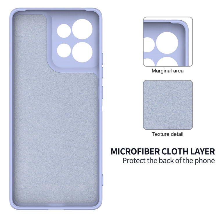 For Motorola Edge 50 Neo / Moto S50 Solid Color Liquid Silicone Dropproof Full Coverage Phone Case(Purple)