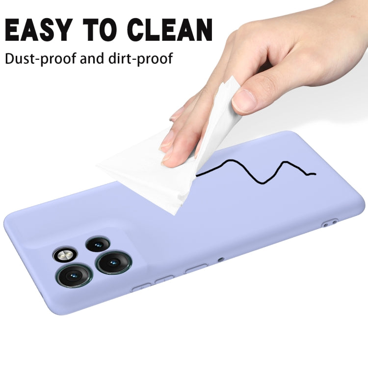 For Motorola Edge 50 Neo / Moto S50 Solid Color Liquid Silicone Dropproof Full Coverage Phone Case(Purple)