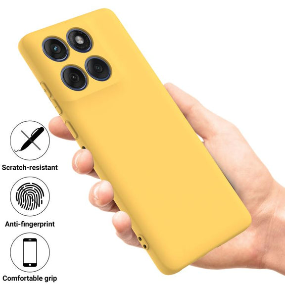 For Motorola Edge 60 Fusion / Edge 60 Solid Color Liquid Silicone Dropproof Full Coverage Phone Case(Yellow)