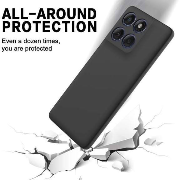 For Motorola Edge 60 Fusion / Edge 60 Solid Color Liquid Silicone Dropproof Full Coverage Phone Case(Black)