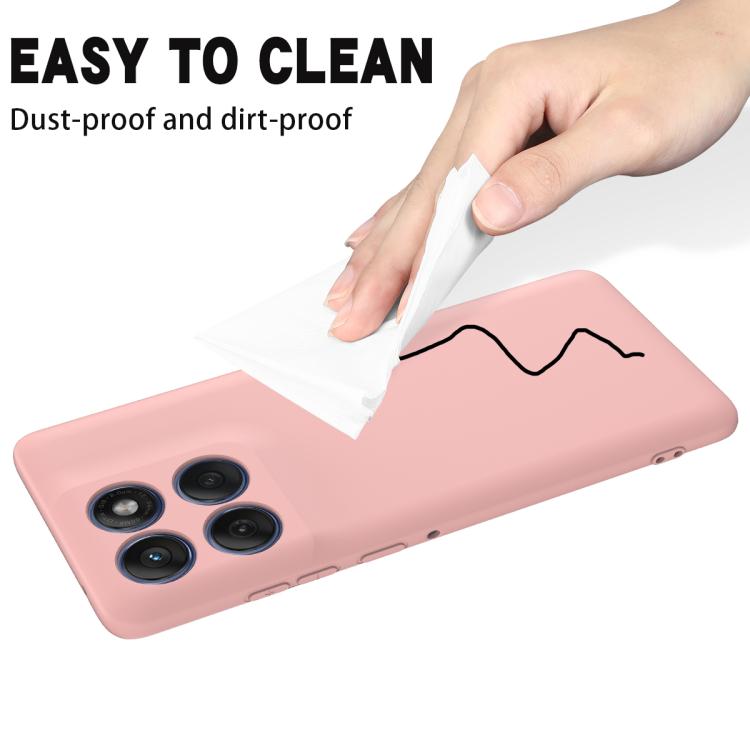 For Motorola Edge 60 Fusion / Edge 60 Solid Color Liquid Silicone Dropproof Full Coverage Phone Case(Pink)