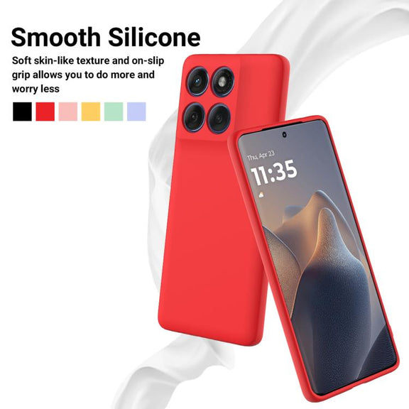 For Motorola Edge 60s Solid Color Liquid Silicone Dropproof Full Coverage Phone Case(Red)