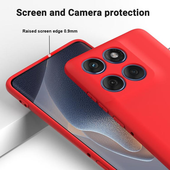 For Motorola Edge 60s Solid Color Liquid Silicone Dropproof Full Coverage Phone Case(Red)