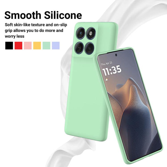 For Motorola Edge 60s Solid Color Liquid Silicone Dropproof Full Coverage Phone Case(Green)