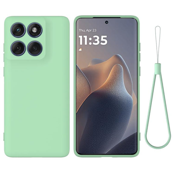 For Motorola Edge 60s Solid Color Liquid Silicone Dropproof Full Coverage Phone Case(Green)