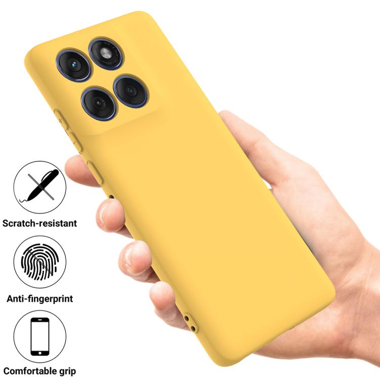 For Motorola Edge 60s Solid Color Liquid Silicone Dropproof Full Coverage Phone Case(Yellow)
