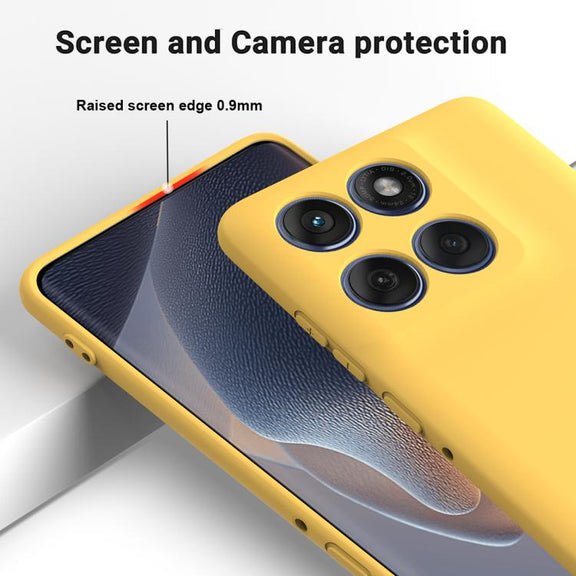 For Motorola Edge 60s Solid Color Liquid Silicone Dropproof Full Coverage Phone Case(Yellow)