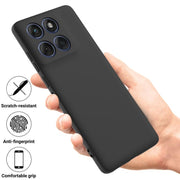 For Motorola Edge 60s Solid Color Liquid Silicone Dropproof Full Coverage Phone Case(Black)