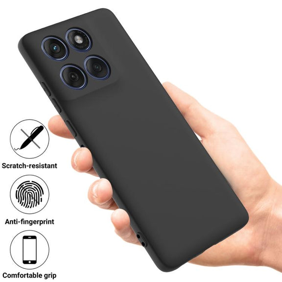For Motorola Edge 60s Solid Color Liquid Silicone Dropproof Full Coverage Phone Case(Black)