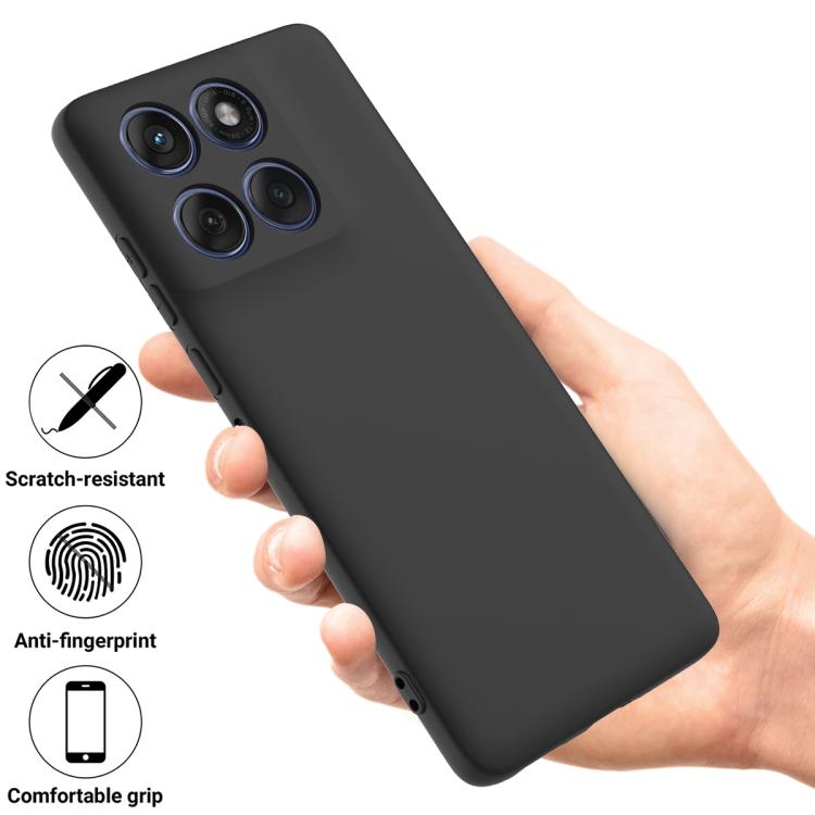 For Motorola Edge 60s Solid Color Liquid Silicone Dropproof Full Coverage Phone Case(Black)