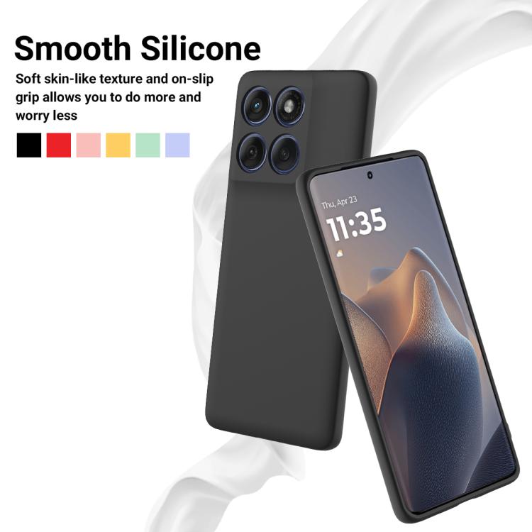 For Motorola Edge 60s Solid Color Liquid Silicone Dropproof Full Coverage Phone Case(Black)