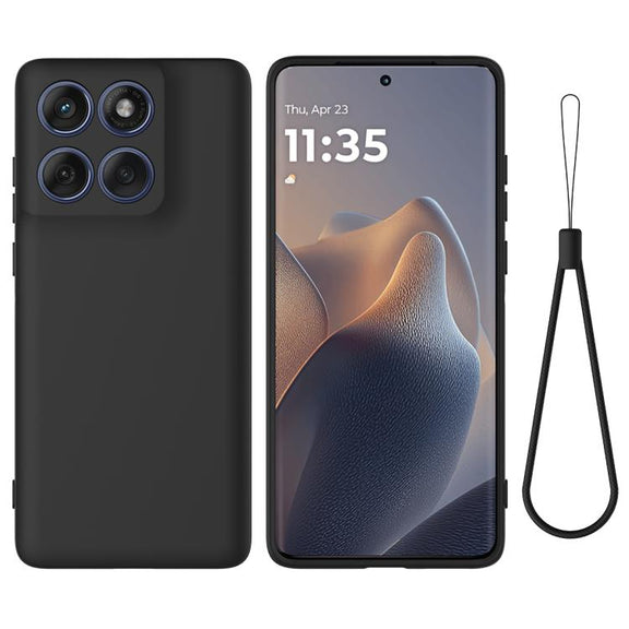 For Motorola Edge 60s Solid Color Liquid Silicone Dropproof Full Coverage Phone Case(Black)