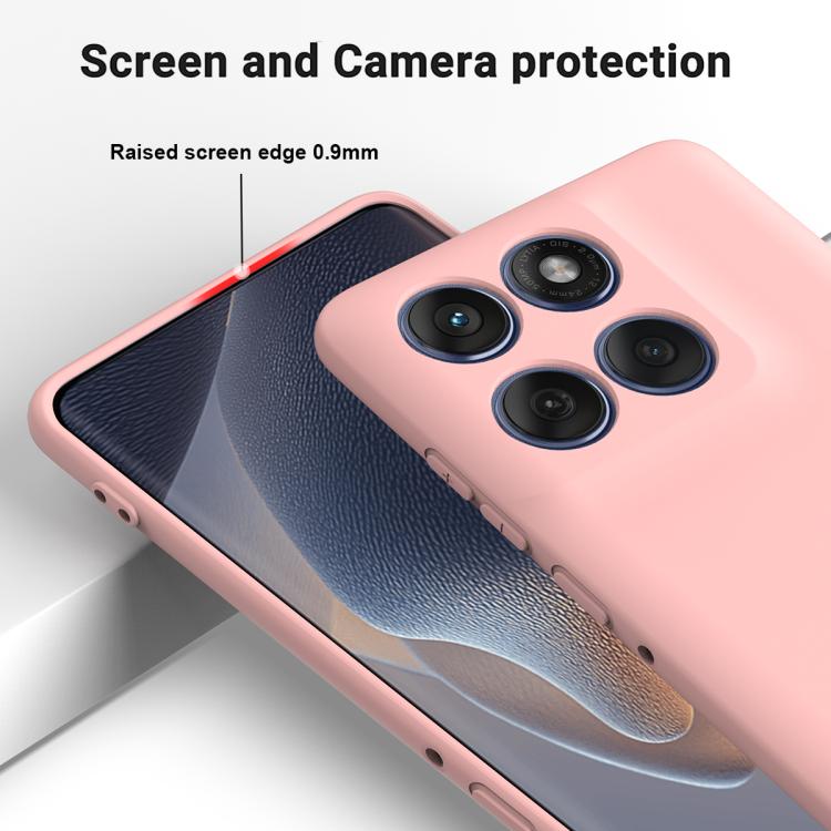 For Motorola Edge 60s Solid Color Liquid Silicone Dropproof Full Coverage Phone Case(Pink)