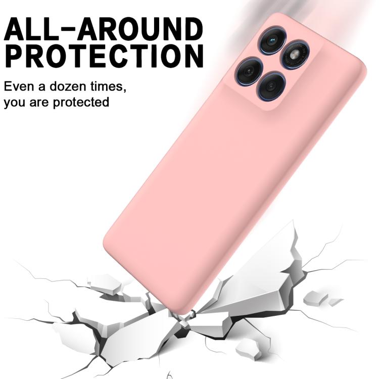 For Motorola Edge 60s Solid Color Liquid Silicone Dropproof Full Coverage Phone Case(Pink)