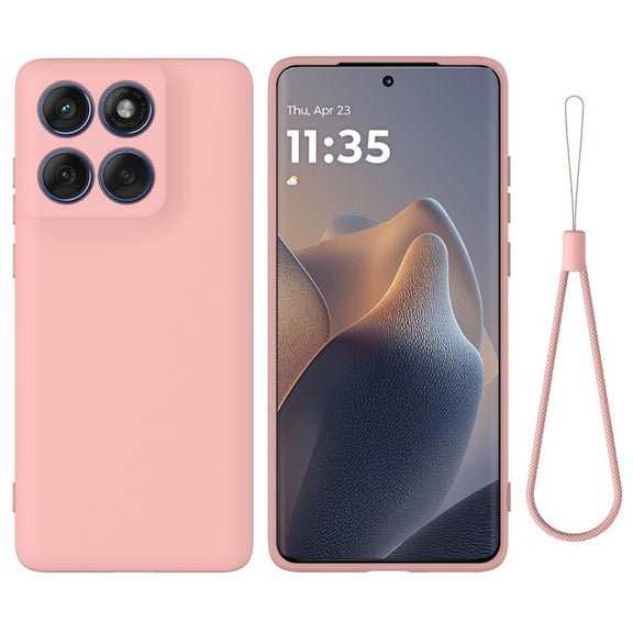 For Motorola Edge 60s Solid Color Liquid Silicone Dropproof Full Coverage Phone Case(Pink)