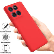 For Motorola Edge 60 Pro Solid Color Liquid Silicone Dropproof Full Coverage Phone Case(Red)