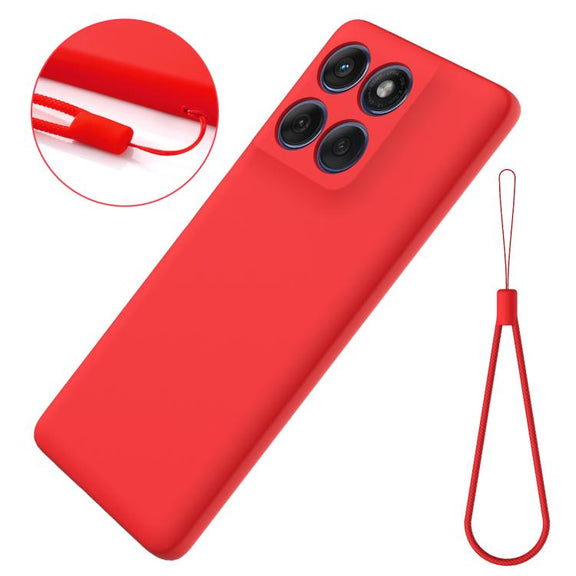 For Motorola Edge 60 Pro Solid Color Liquid Silicone Dropproof Full Coverage Phone Case(Red)
