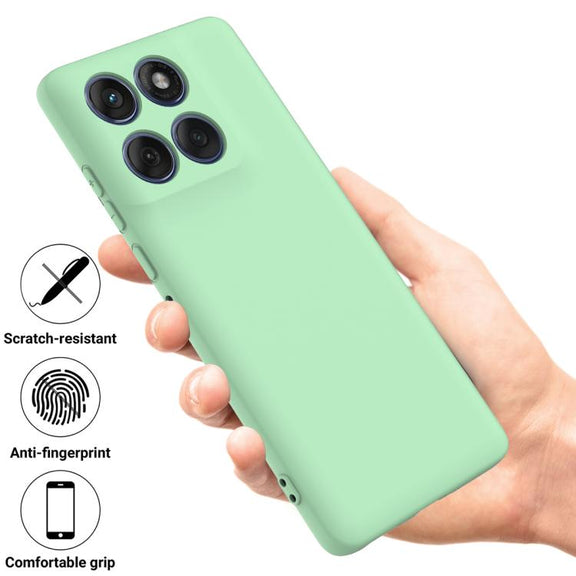 For Motorola Edge 60 Pro Solid Color Liquid Silicone Dropproof Full Coverage Phone Case(Green)