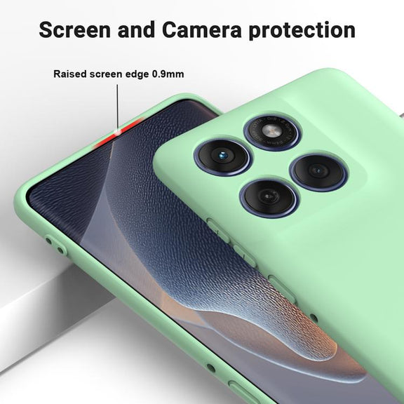 For Motorola Edge 60 Pro Solid Color Liquid Silicone Dropproof Full Coverage Phone Case(Green)