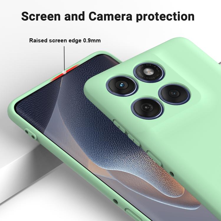 For Motorola Edge 60 Pro Solid Color Liquid Silicone Dropproof Full Coverage Phone Case(Green)