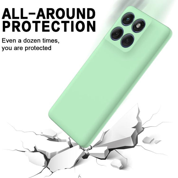 For Motorola Edge 60 Pro Solid Color Liquid Silicone Dropproof Full Coverage Phone Case(Green)
