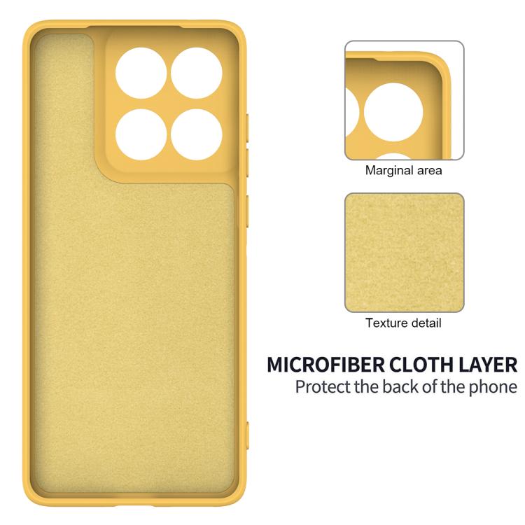 For Motorola Edge 60 Pro Solid Color Liquid Silicone Dropproof Full Coverage Phone Case(Yellow)
