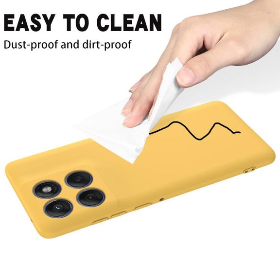 For Motorola Edge 60 Pro Solid Color Liquid Silicone Dropproof Full Coverage Phone Case(Yellow)