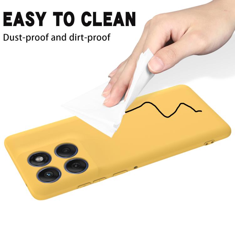 For Motorola Edge 60 Pro Solid Color Liquid Silicone Dropproof Full Coverage Phone Case(Yellow)