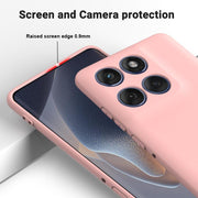 For Motorola Edge 60 Pro Solid Color Liquid Silicone Dropproof Full Coverage Phone Case(Pink)