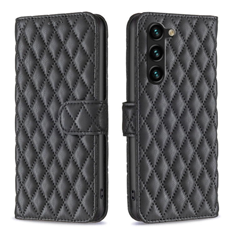 For Samsung Galaxy S25+ 5G Diamond Lattice Wallet Flip Leather Phone Case(Black) - free shipping - PMC Jewellery - Order now!