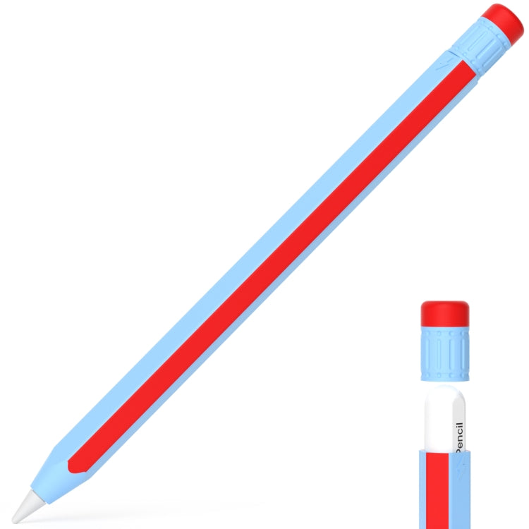 For Apple Pencil 2 / Pencil Pro Colorful Pencil Style Stylus Silicone Protective Case(Blue Red) - Pencil Accessories by PMC Jewellery | Online Shopping South Africa | PMC Jewellery | Buy Now Pay Later Mobicred
