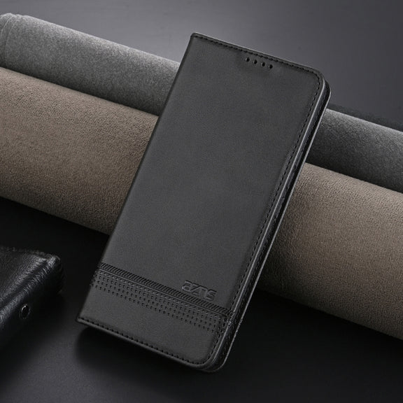 For Samsung Galaxy S24 FE 5G AZNS Magnetic Calf Texture Flip Leather Phone Case(Black)
