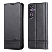 For Samsung Galaxy S24 FE 5G AZNS Magnetic Calf Texture Flip Leather Phone Case(Black)
