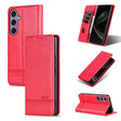 For Samsung Galaxy S25 5G AZNS Magnetic Calf Texture Flip Leather Phone Case(Red) - free shipping - PMC Jewellery - Order now!